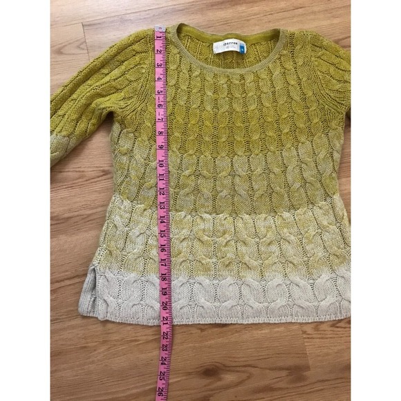 Anthropologie Sparrow Fading Rainbow Ombre Stripe Sweater Yellow Ginger - Picture 6 of 8